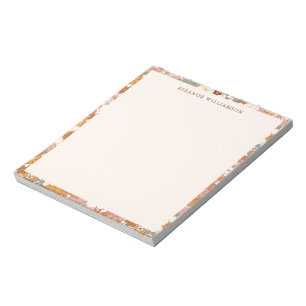 Anpassad Retro Terrakotta Boho Blommig Bröllopsdus Anteckningsblock