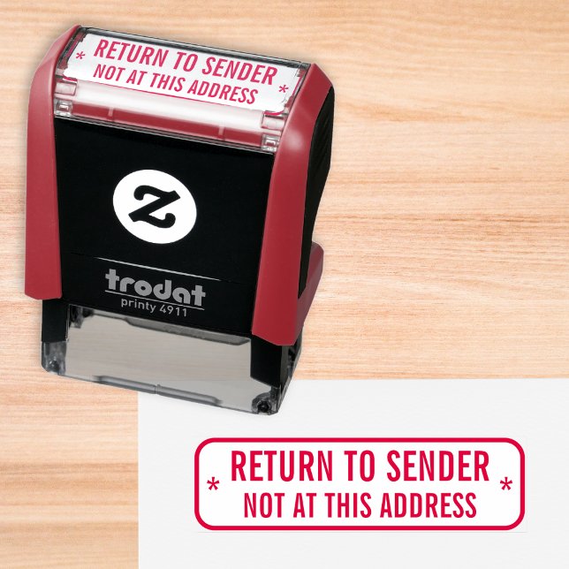 Anpassad retur till avsändare Inte på denna adress Självfärgande Stämpel (Custom Return To Sender Not At This Address Office Self-inking Stamp)