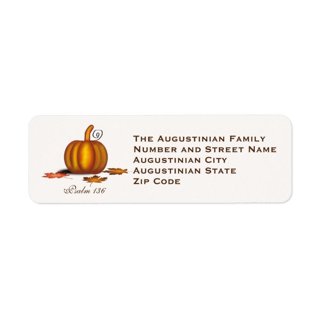 Anpassad Returadress för thanksgiving Pumpkin Etikett (Framsidan)