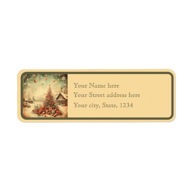 Anpassad returetikett för årshjul träd returadress etikett (Framsidan)