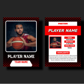 Anpassad Röd Basketbollshandels Kort Spelarprofil