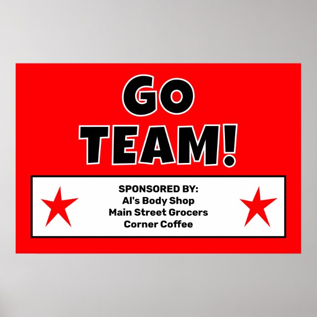 Anpassad Röd Go Team Poster (Framsidan)