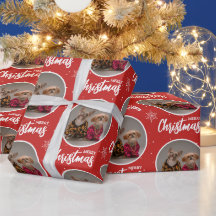 Anpassad röd God Jul En cirkel Foto
