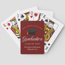 Anpassad röd guld-examen 2023 examenspresent casinokort