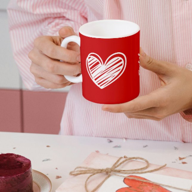 Anpassad röd hjärta-mugg – Brudtjänstegåva Kaffemugg (Skapare uppladdad)