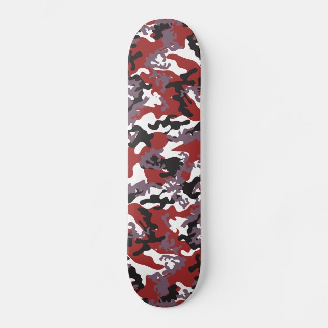 Anpassad röd kamouflage skateboard bräda 21,5 cm (Framsida)