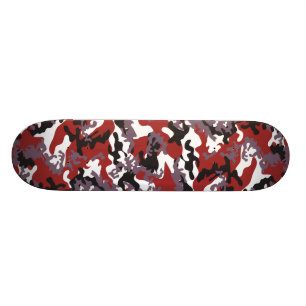 Anpassad röd kamouflage skateboard bräda 21,5 cm