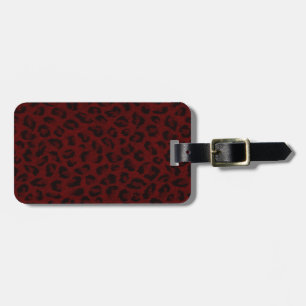 Anpassad röd leopardtryck bagagetikett bagagebricka