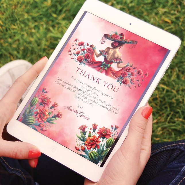 Anpassad röd mexikansk stil Quinceañera Inbjudningar (Skapare uppladdad)