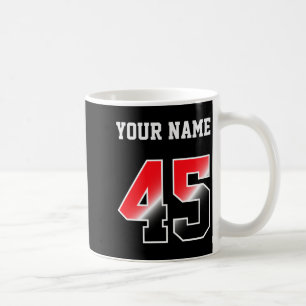 Anpassad röd siffra 45 Personlig T Shirt Kaffemugg