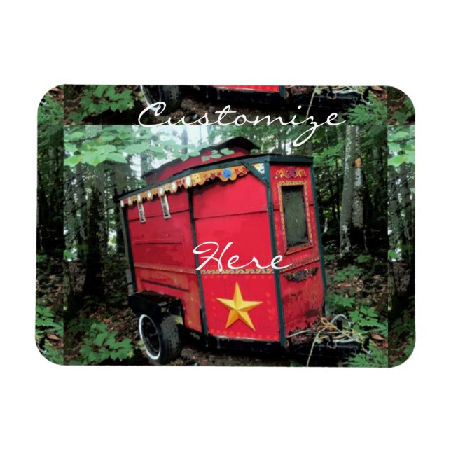 Anpassad röd zigenare, liten karavan Thunder_Cove Magnet (Horisontell)