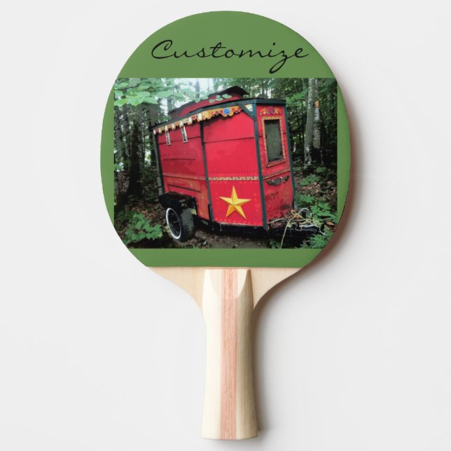 Anpassad röd zigenare, liten karavan Thunder_Cove Pingisracket (Framsidan)