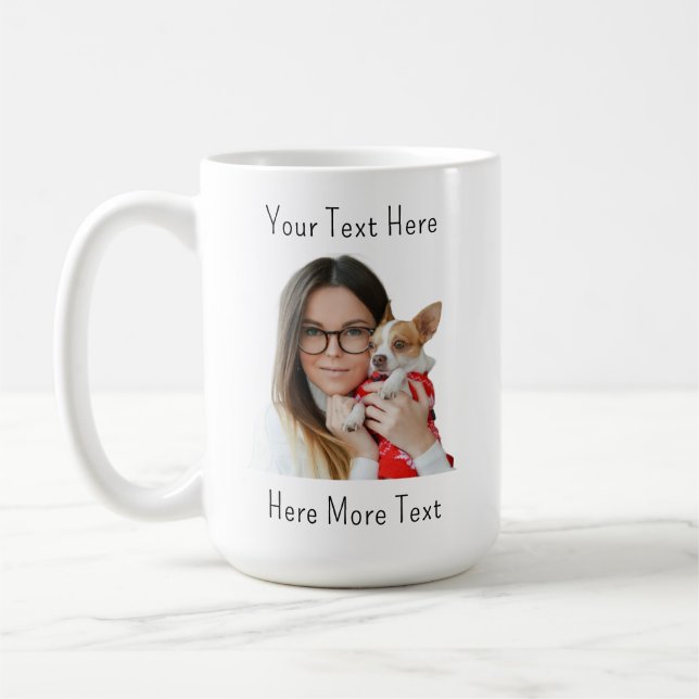 Anpassad rolig ansiktsfoto kaffemugg (Vänster)