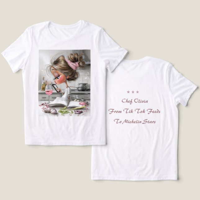 Anpassad Rolig Chefs Topp T Shirt (Design fram och bak)