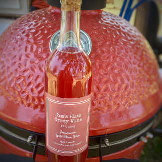 Anpassad rolig hemmagjord vildplommon  vinflaska etikett