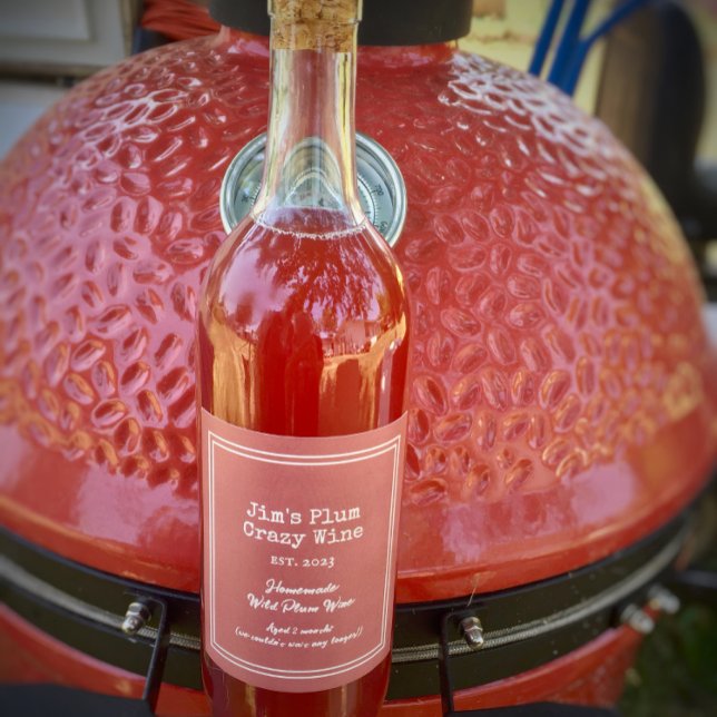 Anpassad rolig hemmagjord vildplommon  vinflaska etikett (Fun personalized wine labels for your homemade wine. )