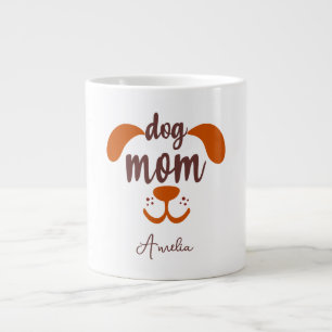 Anpassad Rolig Hund Mamma Skriptnamn Jumbo Mugg
