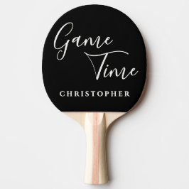 Anpassad rolig svart vit minimalistisk spelstund m pingisracket