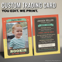 Anpassad Rookie Trading Card, Första födelsedag Re