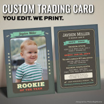 Anpassad Rookie Trading Card, Första födelsedagen