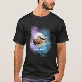 Anpassad Rosa Blå Foto och Text T Shirt