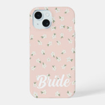 Anpassad rosa blommig brud telefonfodral