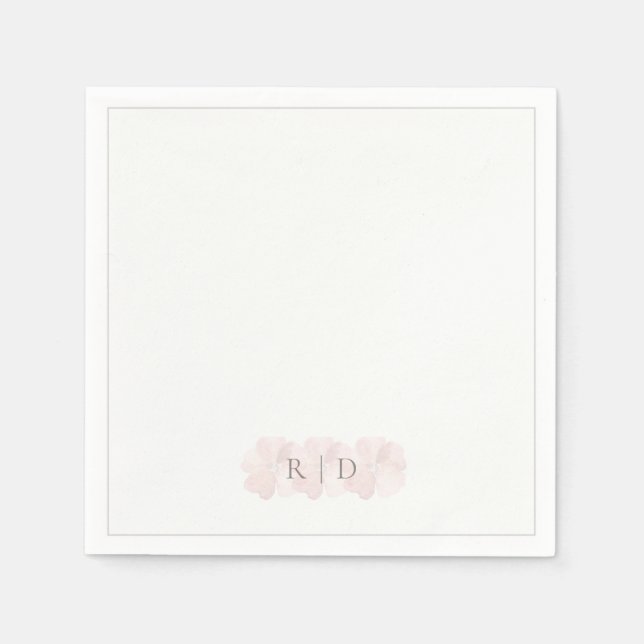 Anpassad Rosa Blommig Trädgård Minimal Bröllop  Pappersservett (Framsidan)