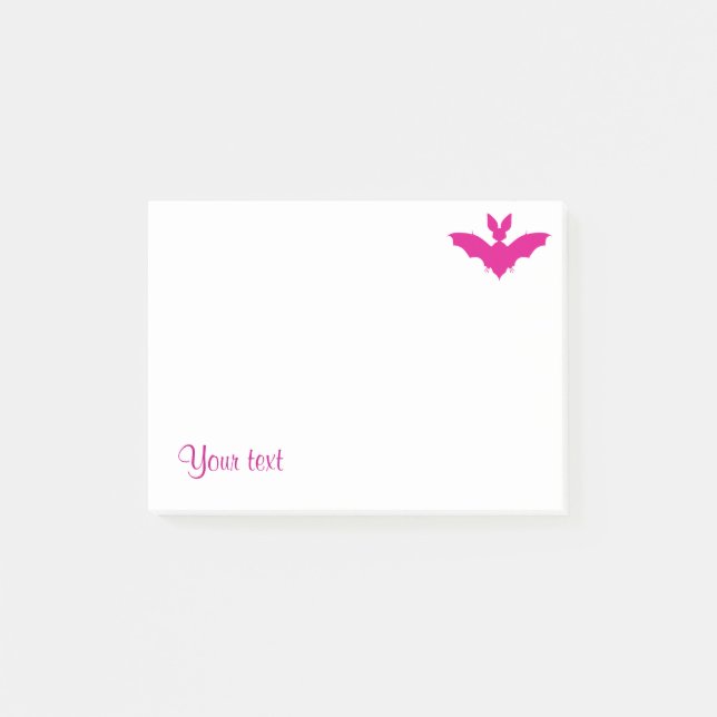 Anpassad Rosa Fladdermus Söt Goth Namn Post-it Block (Framsida)