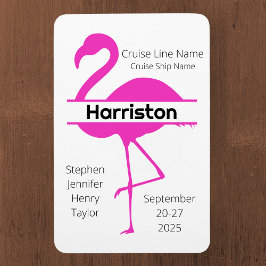 Anpassad Rosa Flamingo Family Cruise-dörr Magnet