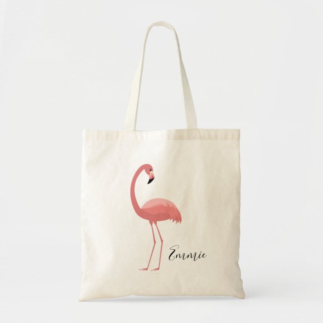 Anpassad Rosa Flamingo Tygkasse (Framsidan)