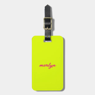 Anpassad Rosa för Chartreuse-Gult- - Gift-förmån Bagagebricka