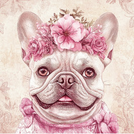 Anpassad Rosa Fransk Bulldog Hilsen Kort