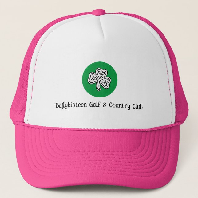 Anpassad Rosa Golf Hat med Logotyp & Namn Keps (Framsida)
