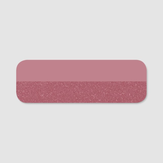 Anpassad Rosa Guld Glitter Namnskylt Klassisk Namnbricka (Framsida)