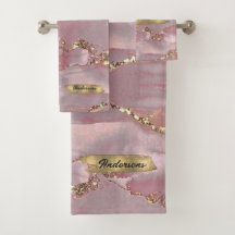 Anpassad Rosa Guld Vit Diamant Glitter Monogram
