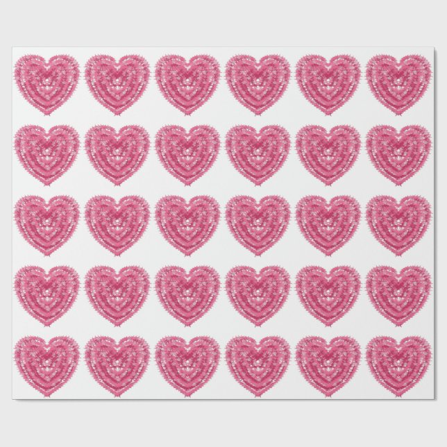 Anpassad Rosa Hjärtan | Abstrakt Geometrisk Design Presentpapper (Platt)