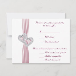 Anpassad Rosa Hjärtan Svarskort OSA Kort