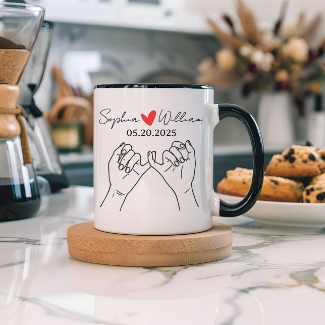 Anpassad Rosa Löftes Mugg, Alla Hjärtans Dags Pres Mugg (personalized pinky promise mug, Valentine’s Day mug, gift for her, gift for him, birthday gift mug)