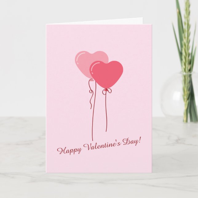 Anpassad Rosa Minimalistisk Alla Hjärtans Dag Kort (Framsida)
