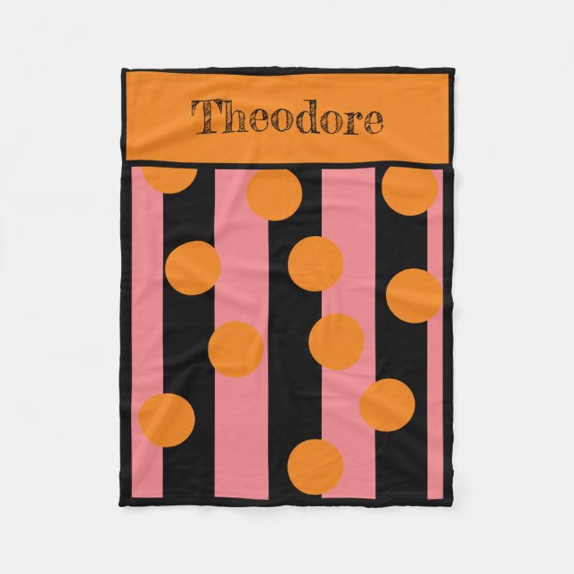 Anpassad Rosa och svart Rank Blanket Fleecefilt (Framsidan)