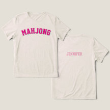Anpassad Rosa Preppy Varsity Mahjong Grafisk