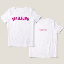 Anpassad Rosa Preppy Varsity Mahjong Grafisk