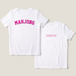 Anpassad Rosa Preppy Varsity Mahjong Grafisk T Shirt
