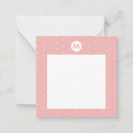 Anpassad rosa prickig initial anteckningskort