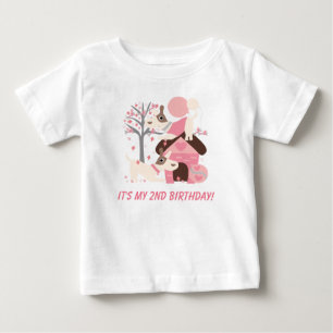 Anpassad Rosa Puppy Hund Birthday Tshirt Tee