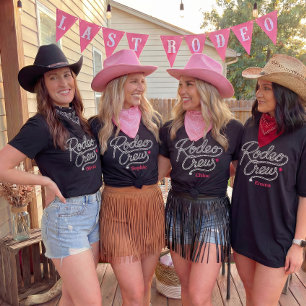 Anpassad Rosa Rodeo Crew Systerfest T Shirt