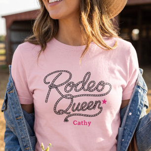 Anpassad Rosa Rodeo Drottning Sjungmöfest T Shirt