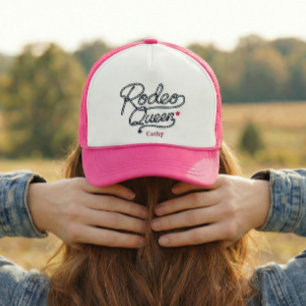 Anpassad Rosa Rodeo Drottning Western Sängkammarfe Keps