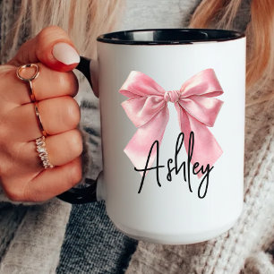 Anpassad rosa rosett kaffemugg födelsedagspresent