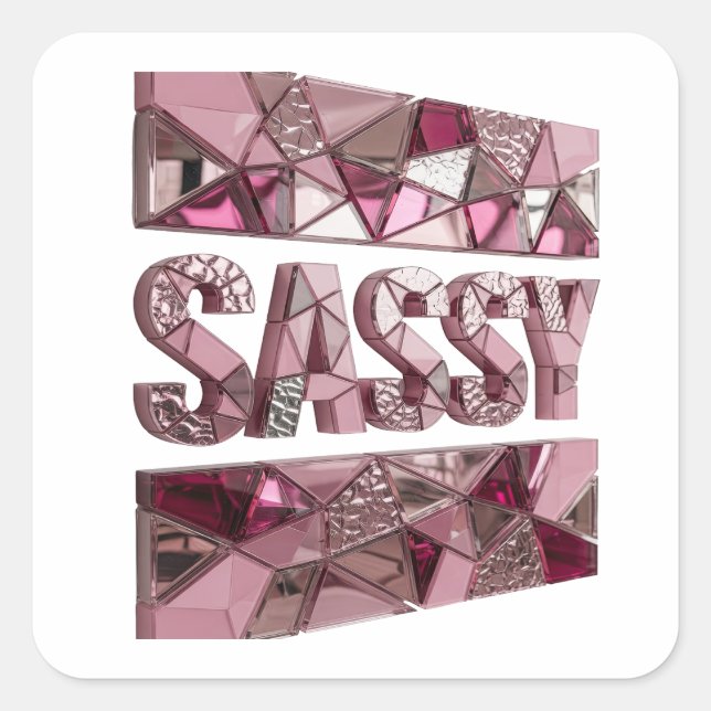 Anpassad Rosa SASSY Etikett Design (Framsida)
